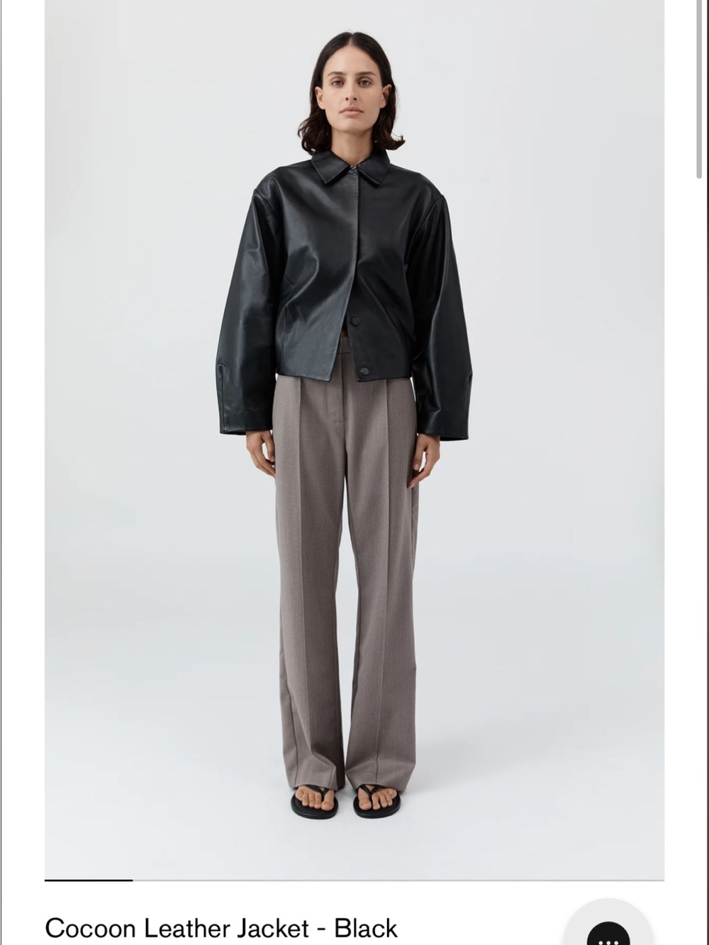 St. Agni Black Cocoon Leather Jacket